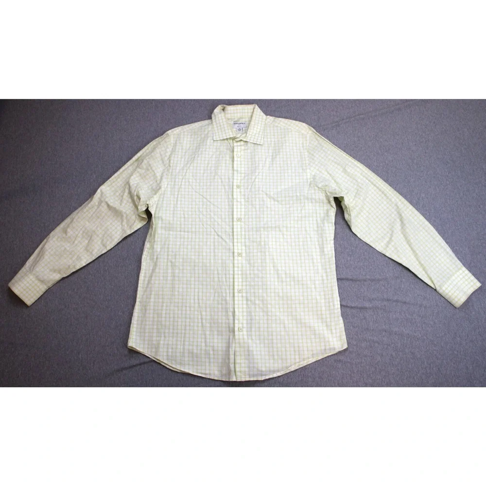 Banana Republic Shirt Mens Large (16 - 16.5) Check 100% Cotton Slim Fit